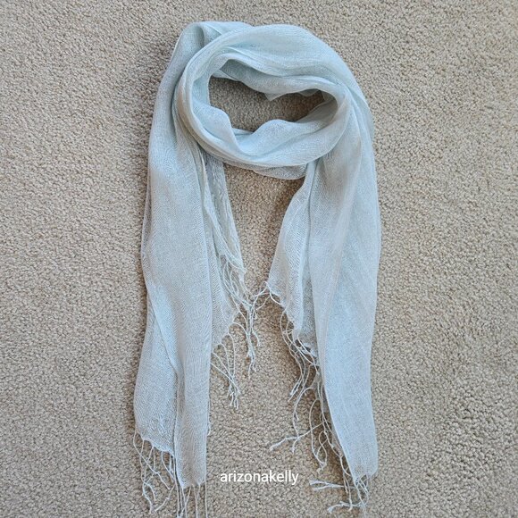 Accessories - Linen Scarf PALE BLUE